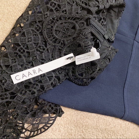 NWT Few Moda CAARA Black Navy Lace Dress - Picture 4 of 5